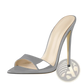Pointed Toe Stiletto Sandals Crocodile Pattern Mules