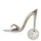 Pointed Toe Stiletto Sandals Crocodile Pattern Mules