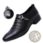 Pointed White Leather Formal Shoes with Silver Buckle
