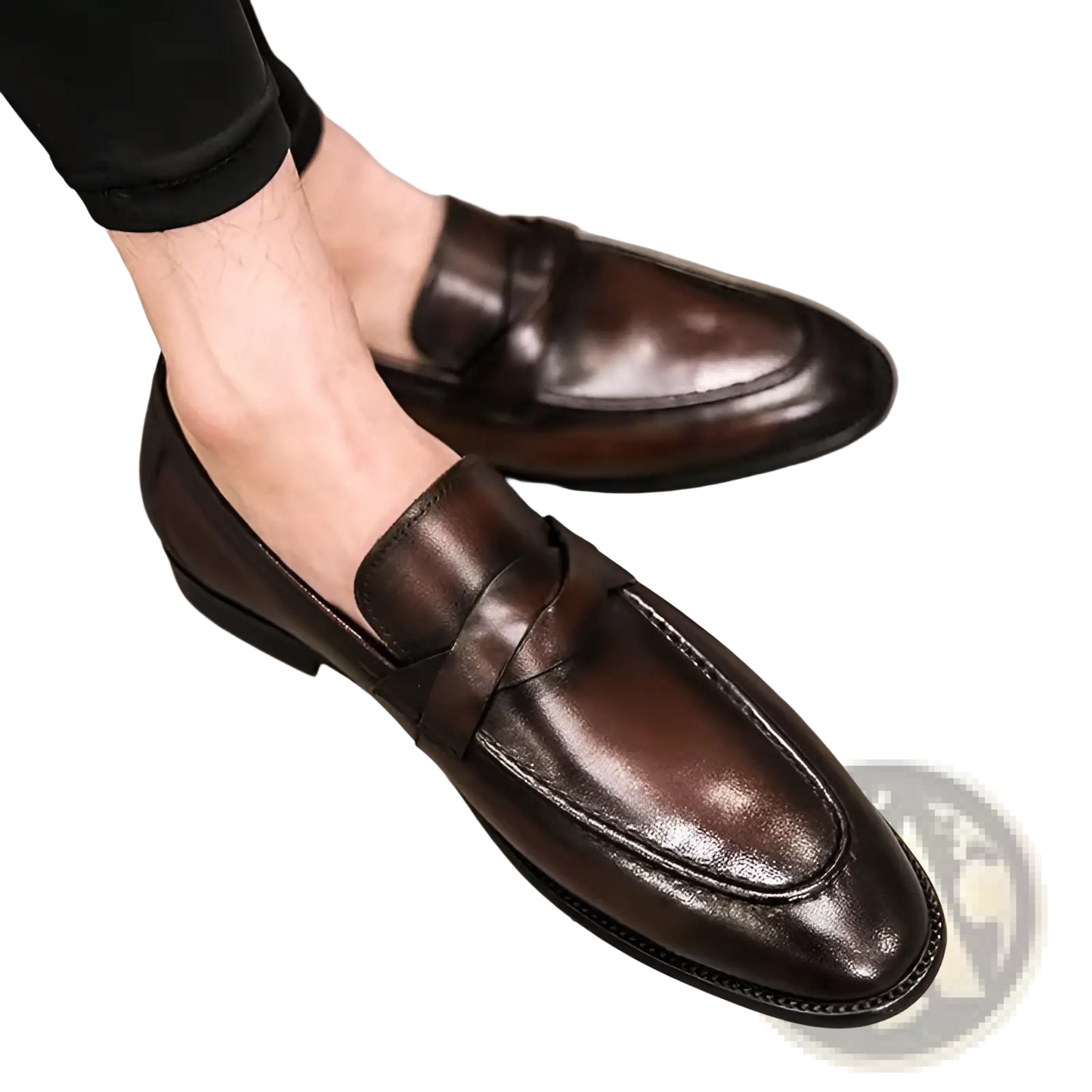 Polished Dark Brown Leather British Loafers