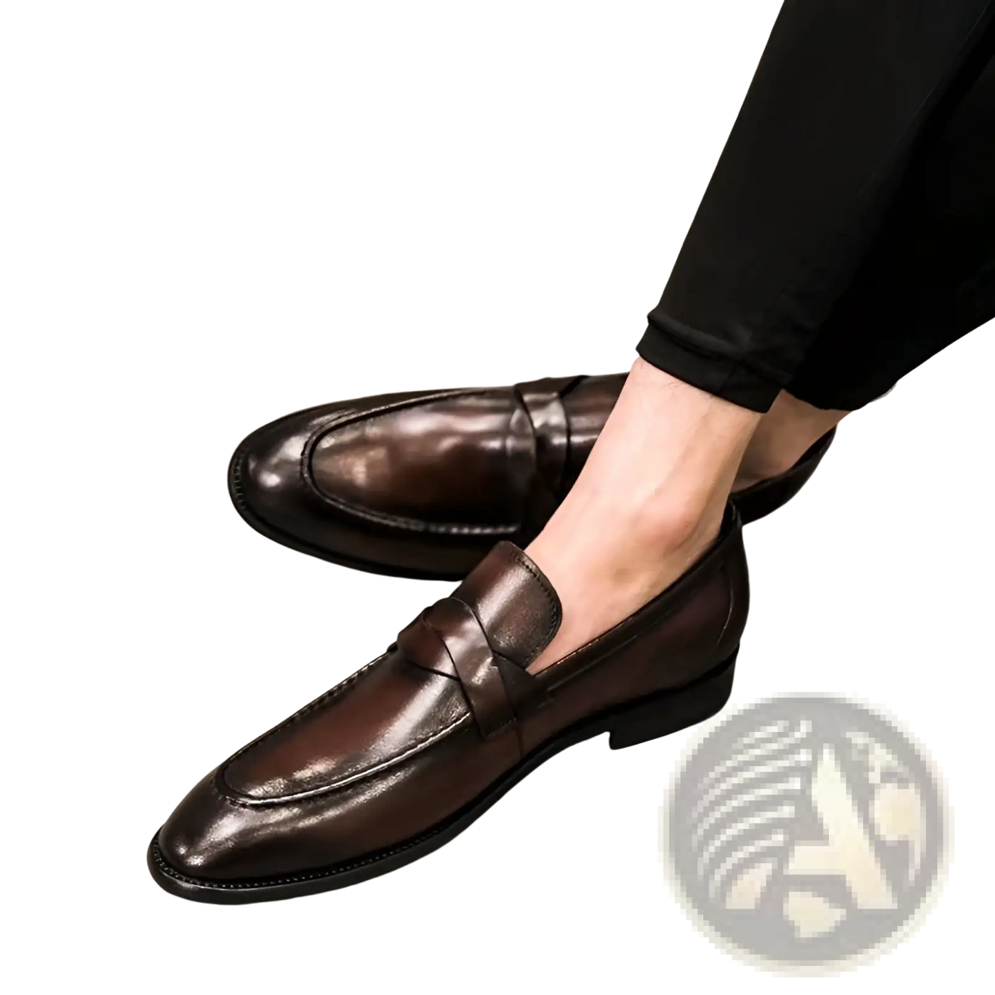 Polished Dark Brown Leather British Loafers