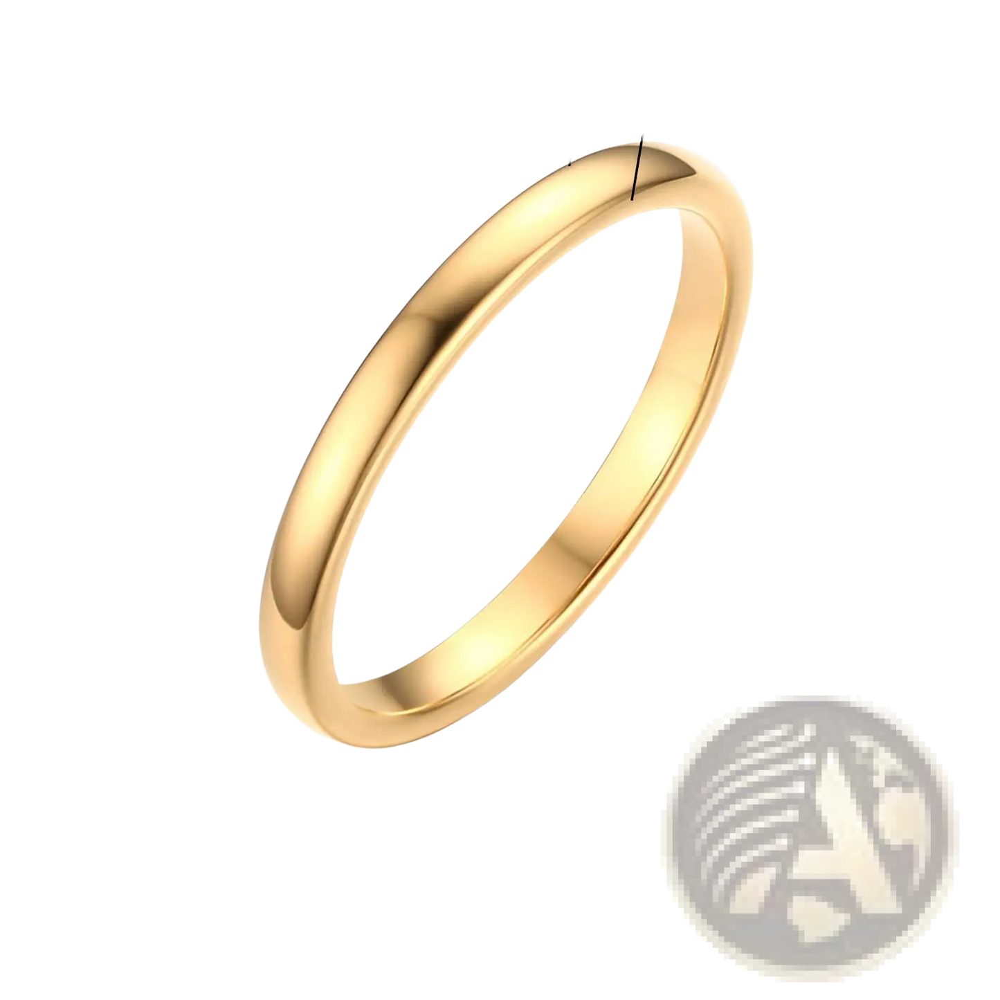 Polished Gold Tungsten Steel Couple Wedding Bands