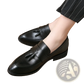 Polished Leather Tassel Loafers for Men