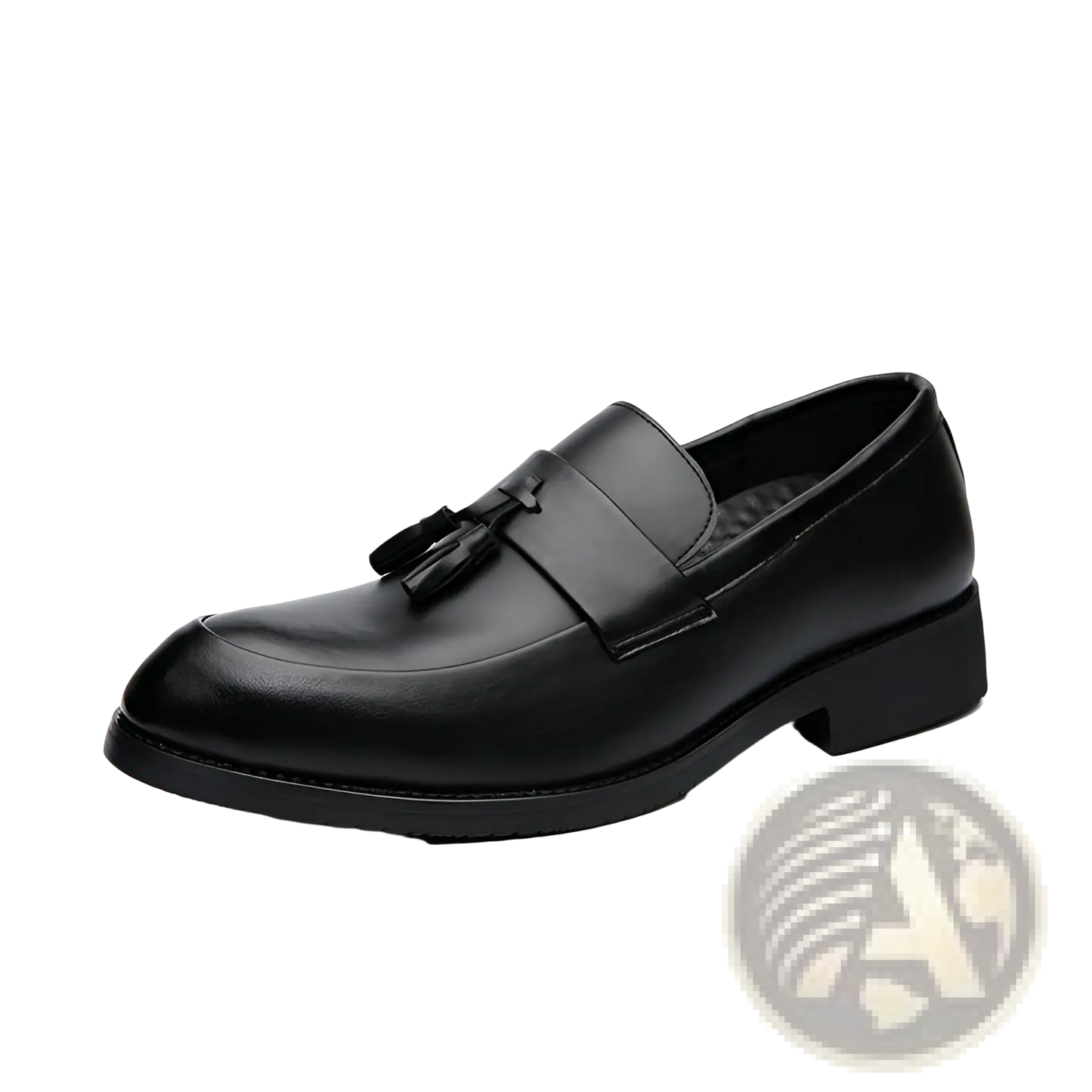 Polished Leather Tassel Loafers for Men
