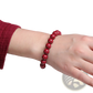 Polished Red Cinnabar Spherical Bead Bracelet