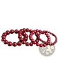 Polished Red Cinnabar Spherical Bead Bracelet