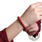Polished Red Cinnabar Spherical Bead Bracelet