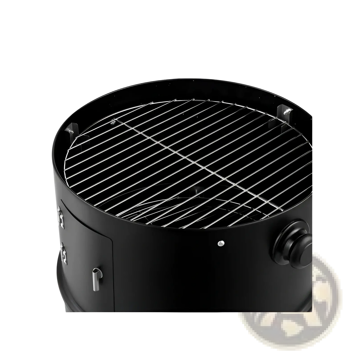 Portable Iron Charcoal Smoker Grill with Thermometer