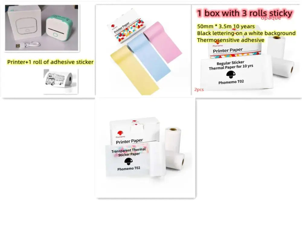 Portable Bluetooth Mini Thermal Label and Photo Printer