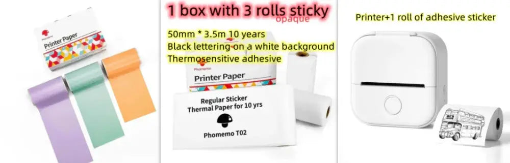 Portable Bluetooth Mini Thermal Label and Photo Printer