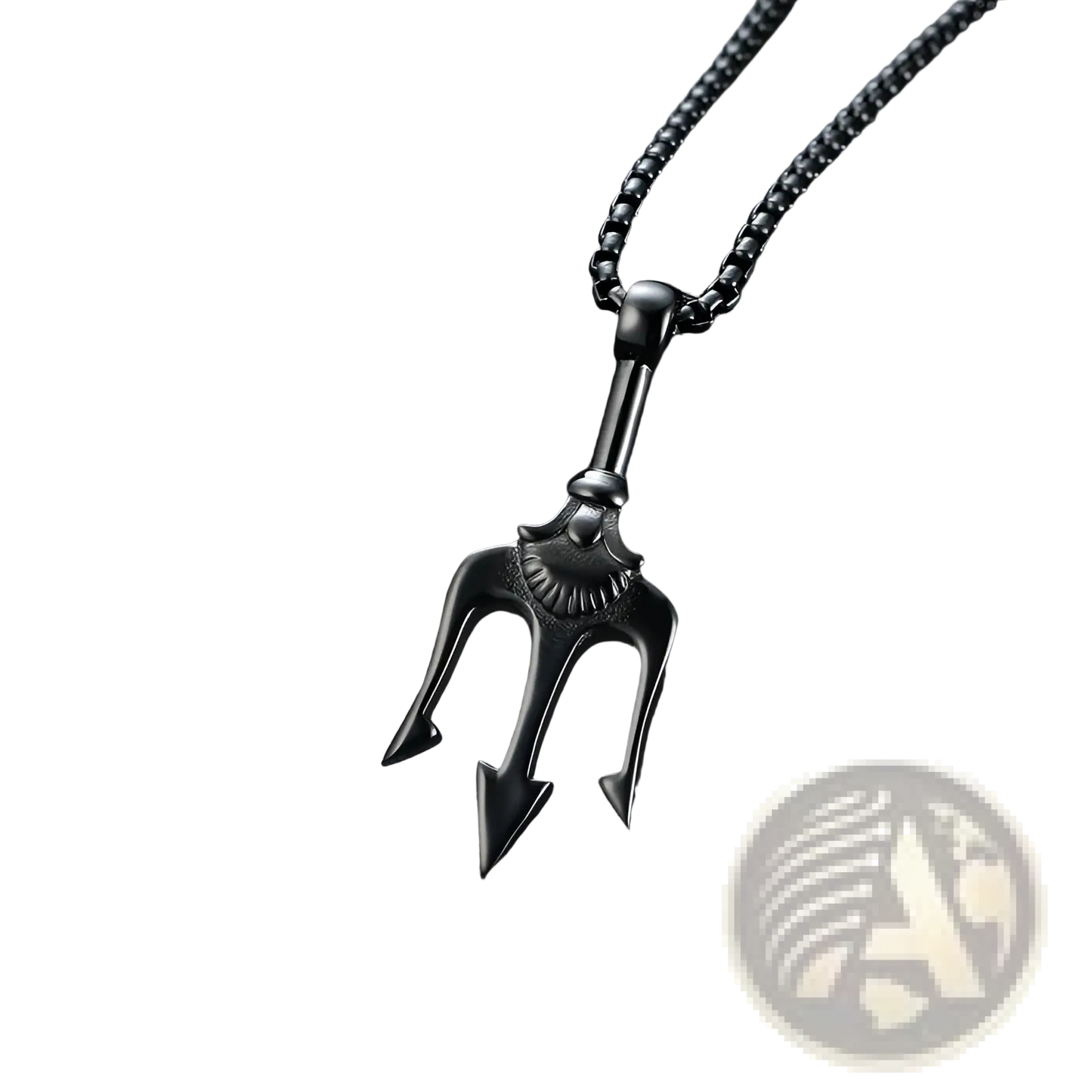Poseidon Trident Pendant Necklace in Titanium Steel
