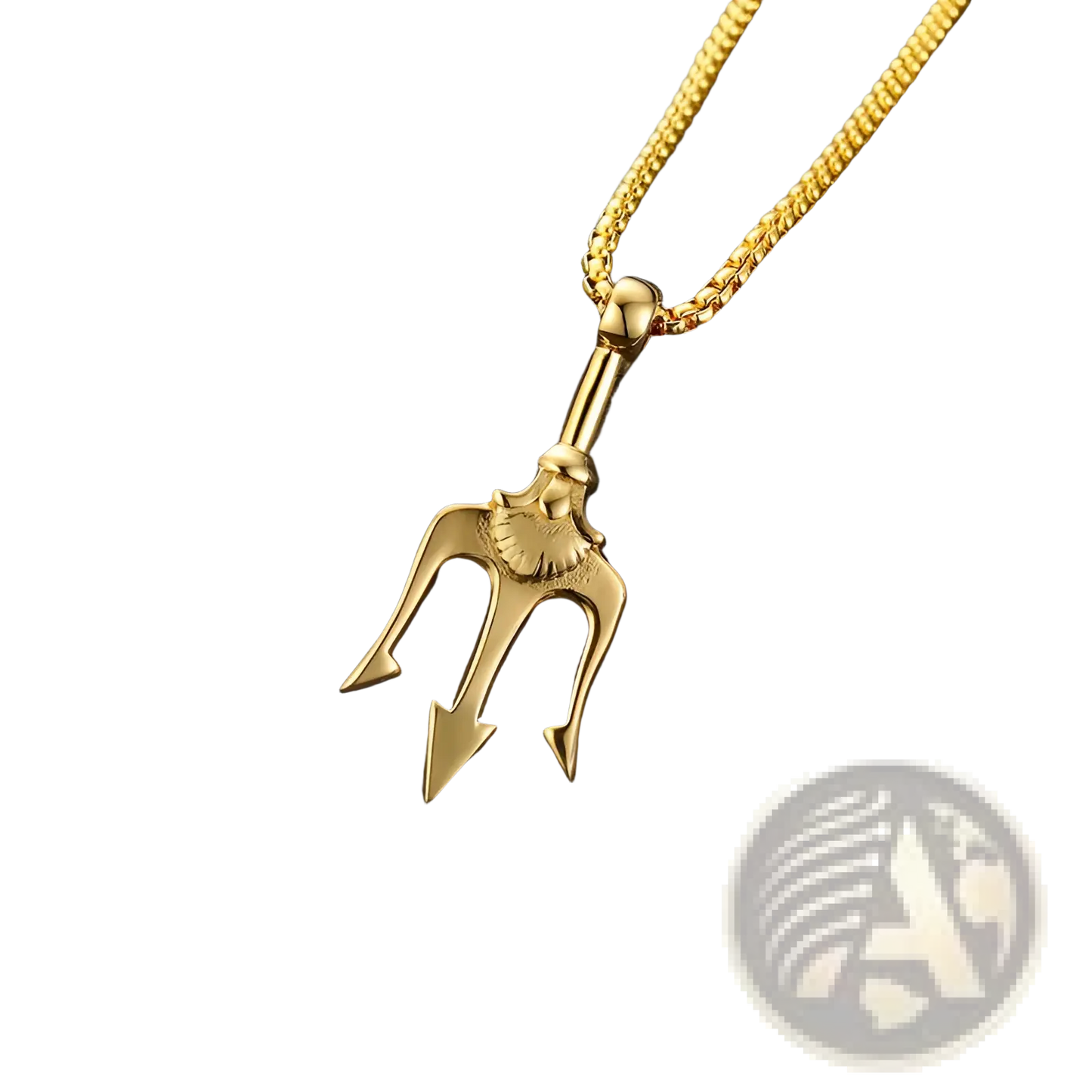 Poseidon Trident Pendant Necklace in Titanium Steel