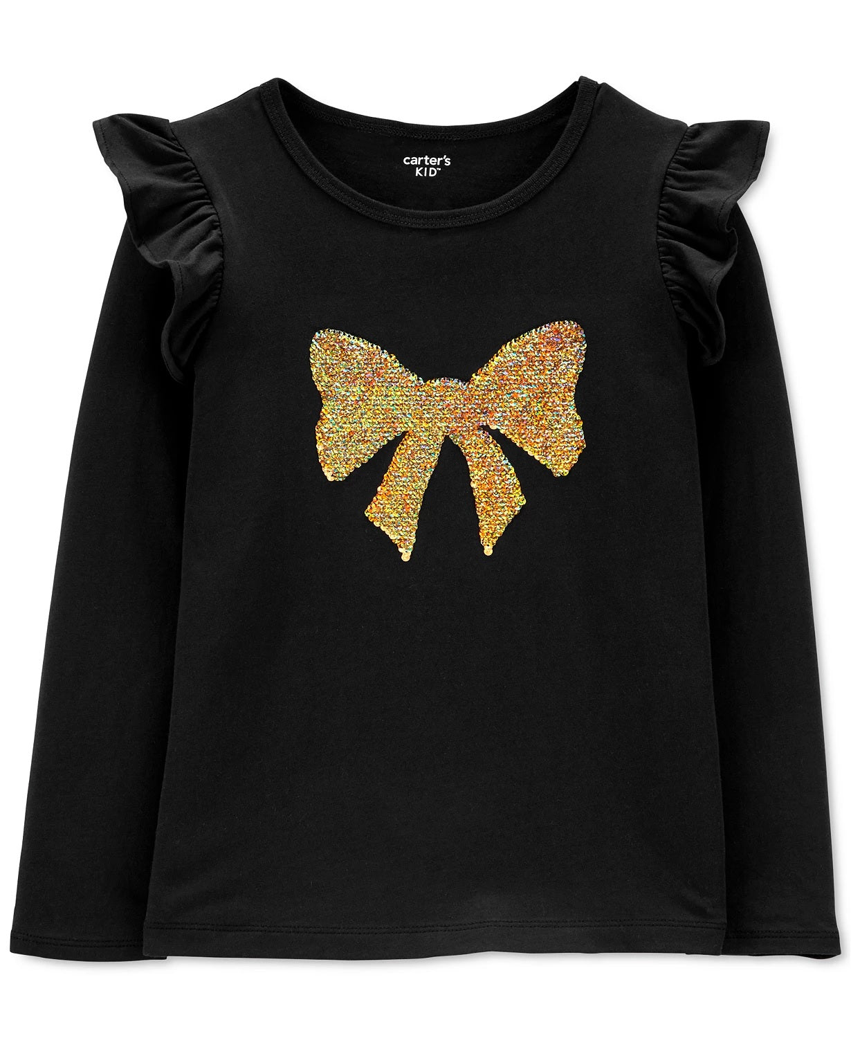 Carter's Toddler Girls Sequin Bow Top Black Size 4T SLIM