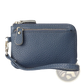 Premium Textured Leather Wristlet Wallet with Gold Hardware