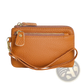 Premium Textured Leather Wristlet Wallet with Gold Hardware