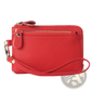 Premium Textured Leather Wristlet Wallet with Gold Hardware