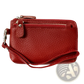 Premium Textured Leather Wristlet Wallet with Gold Hardware
