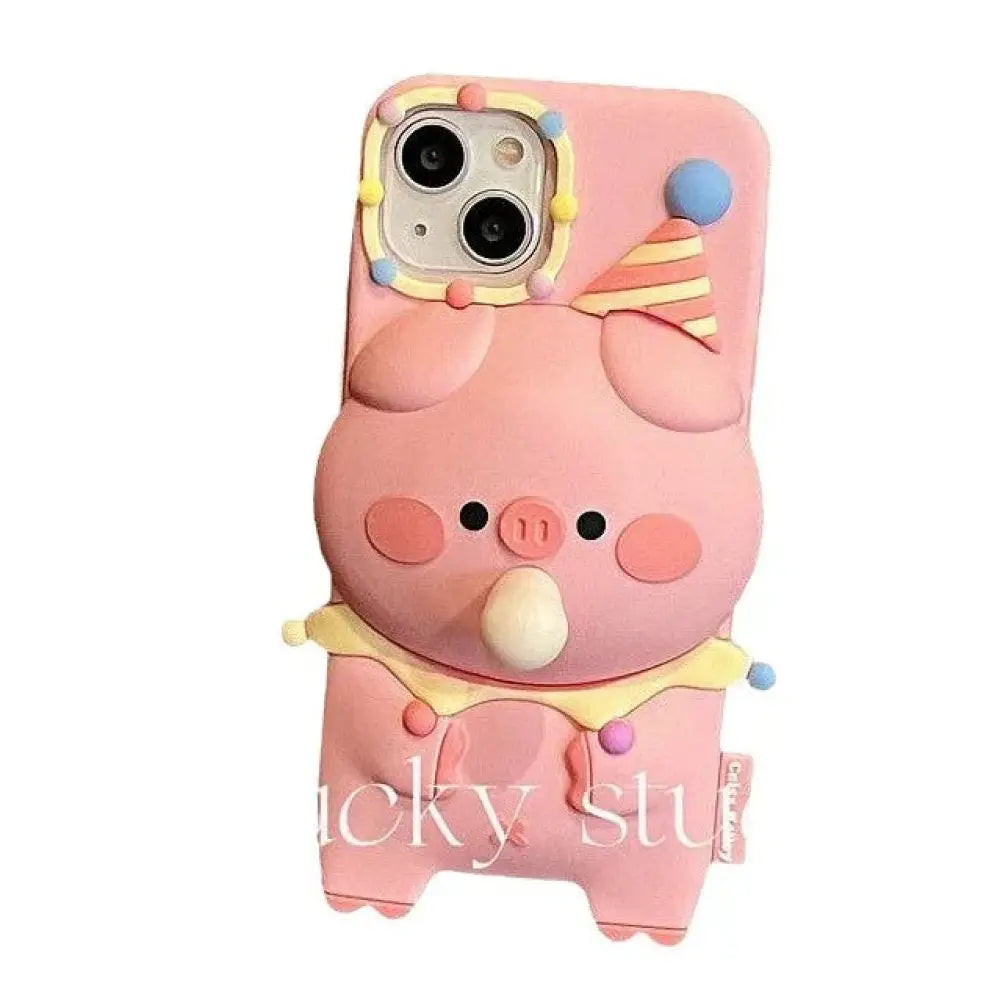 3d Pig Cartoon Bubble Popping Silicone Stress Relief Case