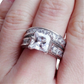 Princess Cut Cz Silver Couple Anniversary Ring Set