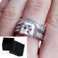 Princess Cut Cz Silver Couple Anniversary Ring Set