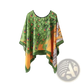 Printed Silk Patterned Pullover Shawl Cape Outerwear