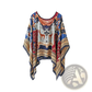 Printed Silk Patterned Pullover Shawl Cape Outerwear