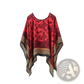 Printed Silk Patterned Pullover Shawl Cape Outerwear