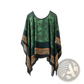 Printed Silk Patterned Pullover Shawl Cape Outerwear
