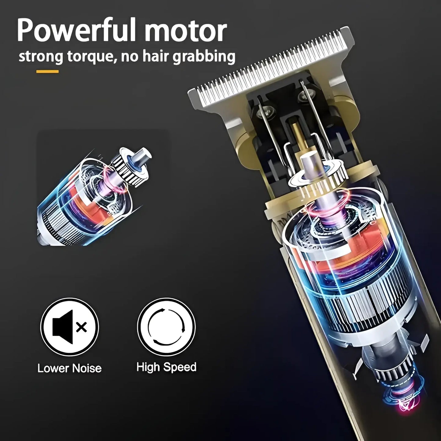 Professional Mens Hair Clippers Gold Cordless Trimmer