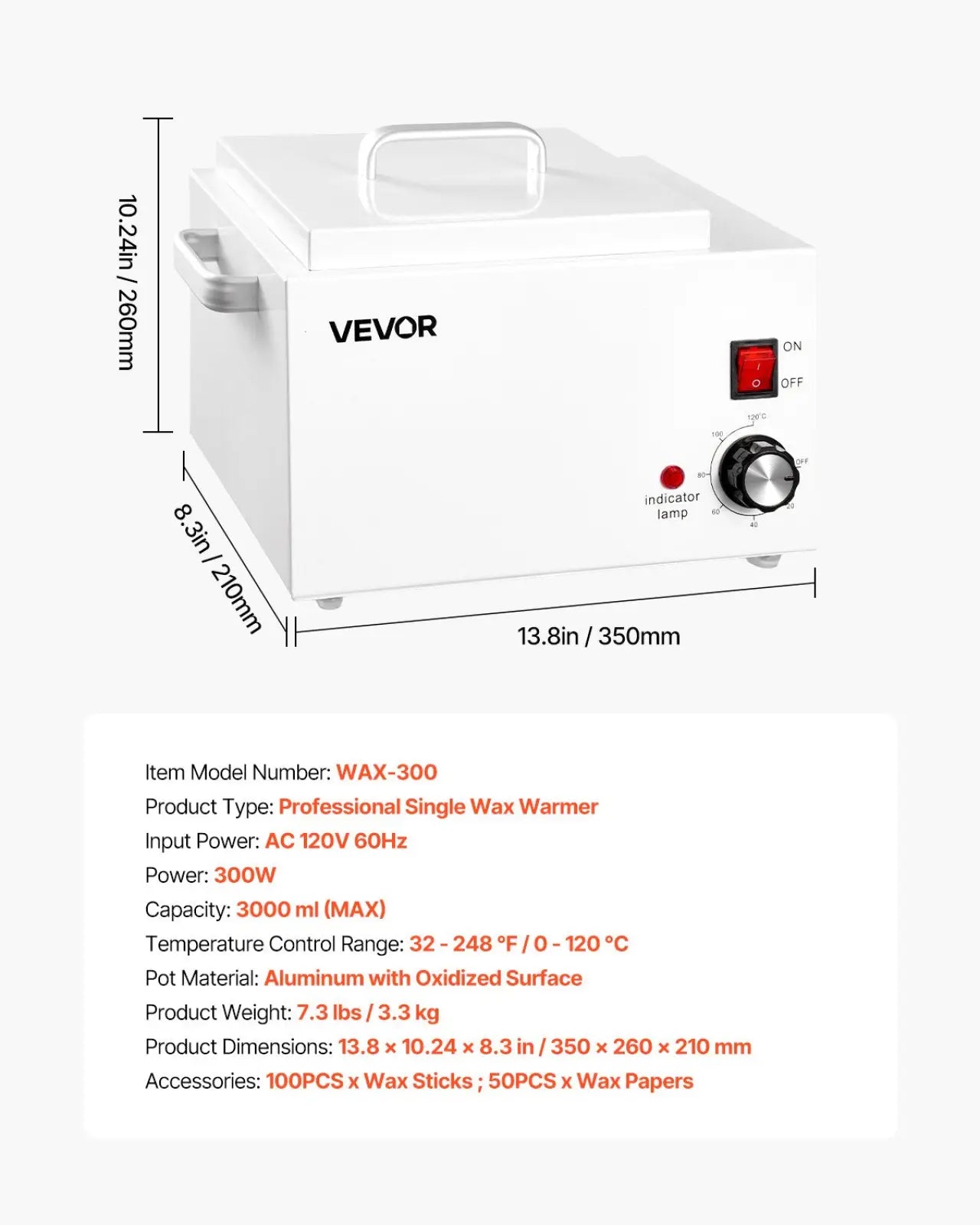 Professional Wax Warmer 3000ml Hair Removal Heater