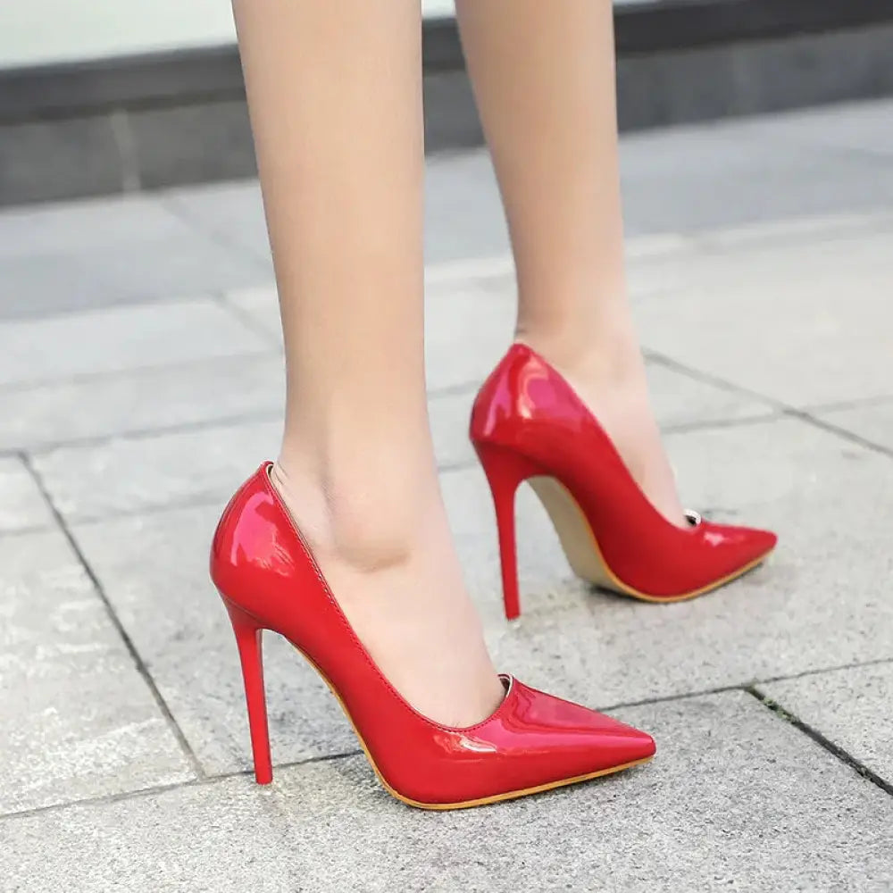 Patent Leather Pointed Toe Stiletto Pumps
