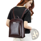 Pu Leather Anti-theft Backpack with Magazine Print