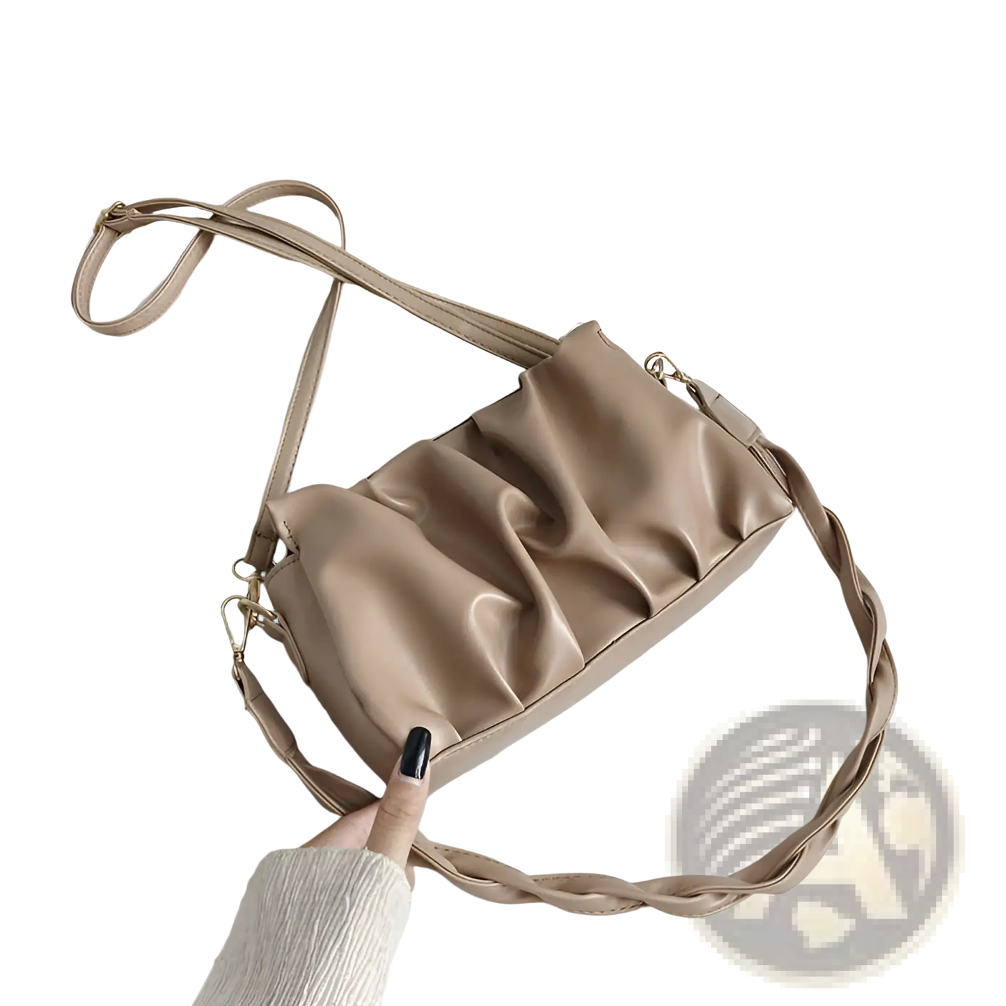 Pu Leather Pleated Crossbody Bag for Women
