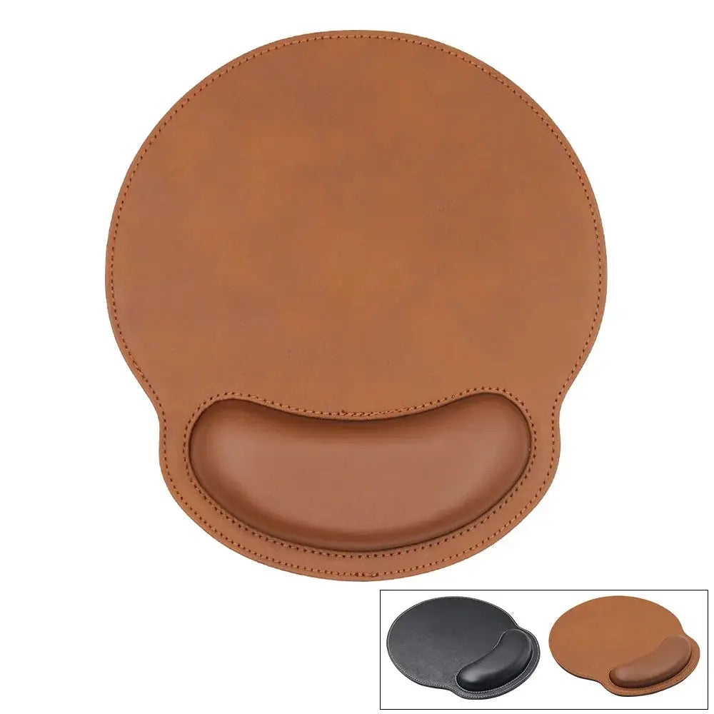 Ergonomic Pu Leather Mouse Pad with Wrist Support