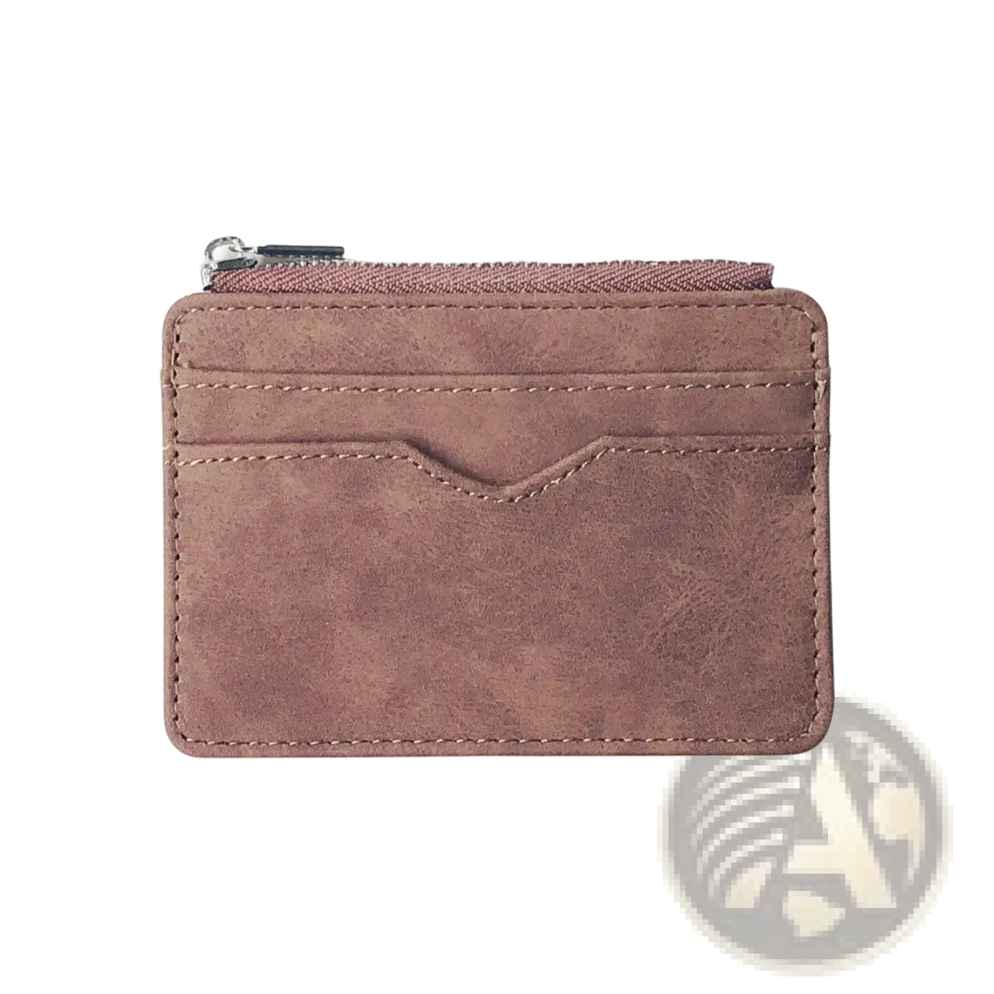 Pu Leather Zippered Card Holder Wallet for Men
