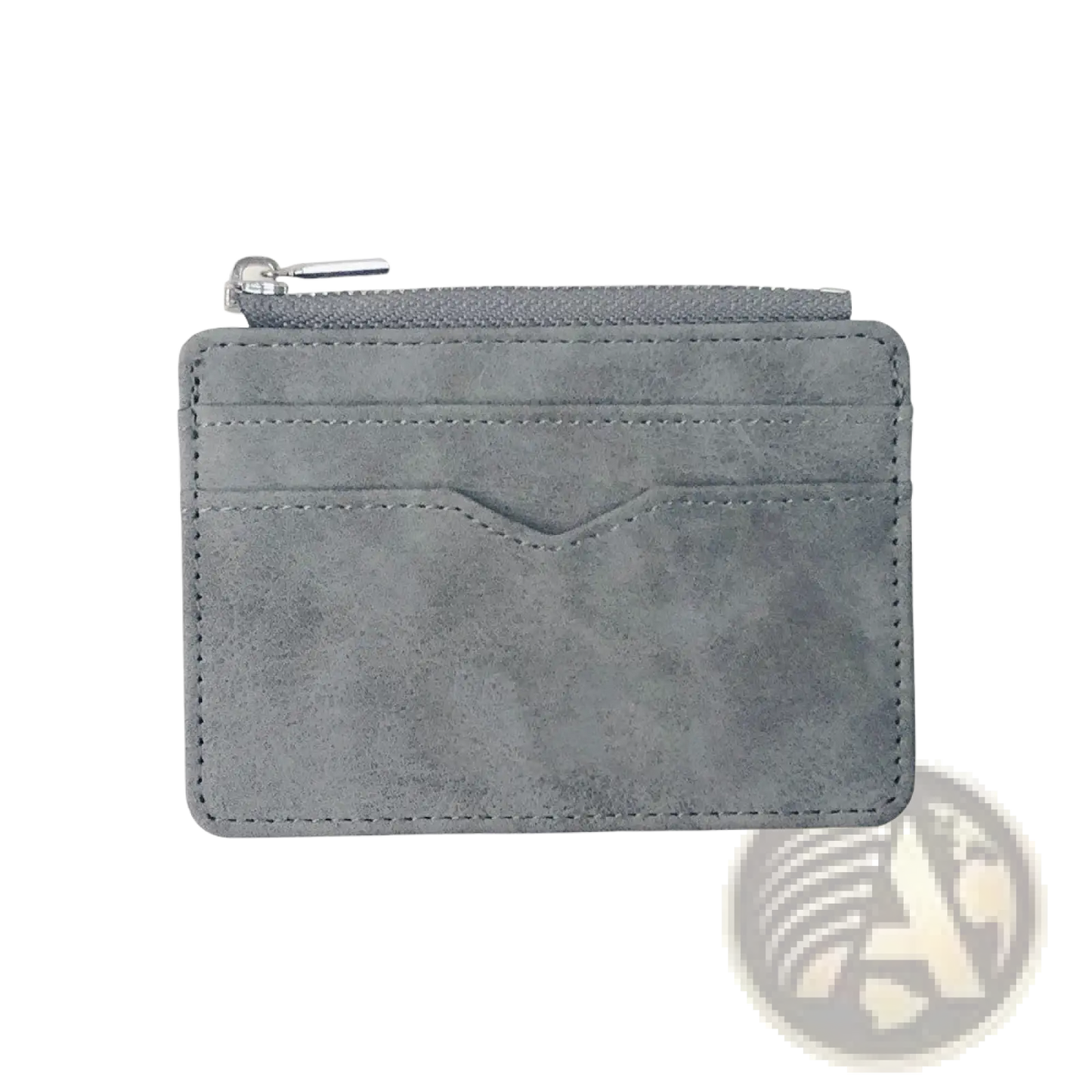 Pu Leather Zippered Card Holder Wallet for Men
