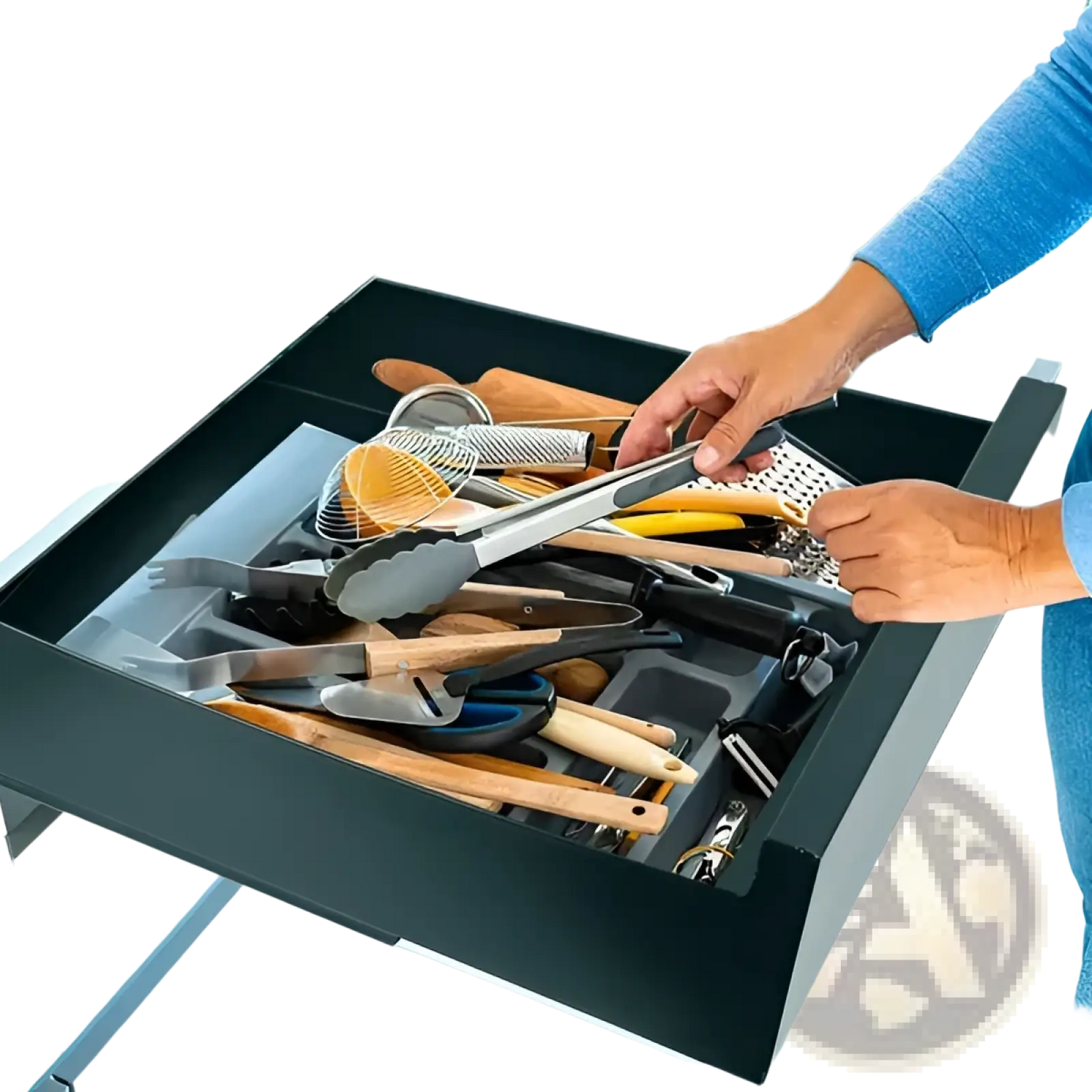 Pull out Cabinet Organizer Carbon Steel Drawer Black