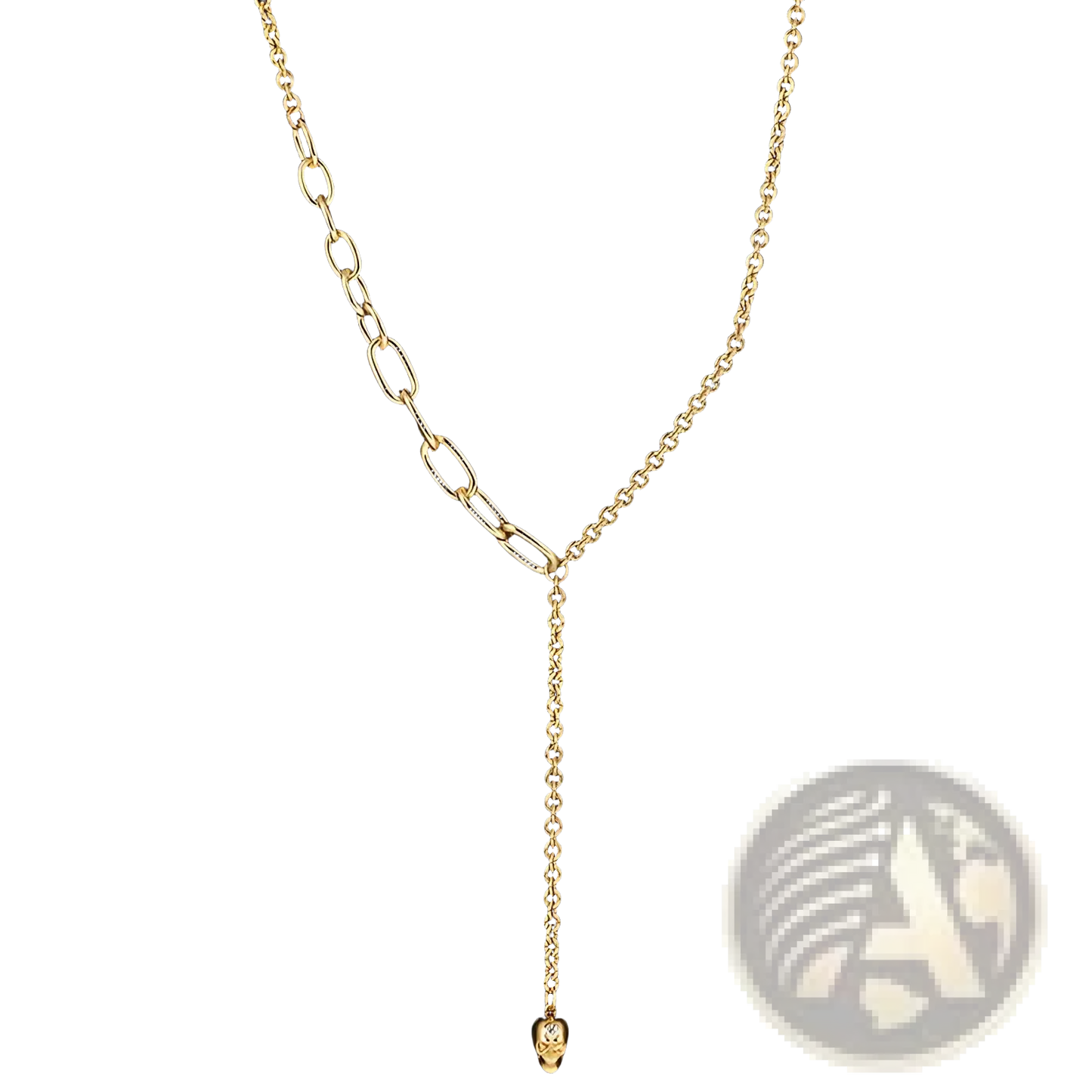 Punk Zirconium Skull Y-shaped Pearl Necklace Set