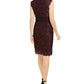 Nightway Women's Metallic Lace Sheath Dress