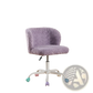 Purple Faux Fur Desk Chair with Colorful Wheels