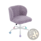 Purple Faux Fur Desk Chair with Colorful Wheels