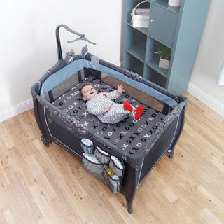 Baby Trend Trend-E Portable Nursery Center Play Yard w/ Wheels, Starlight Blue