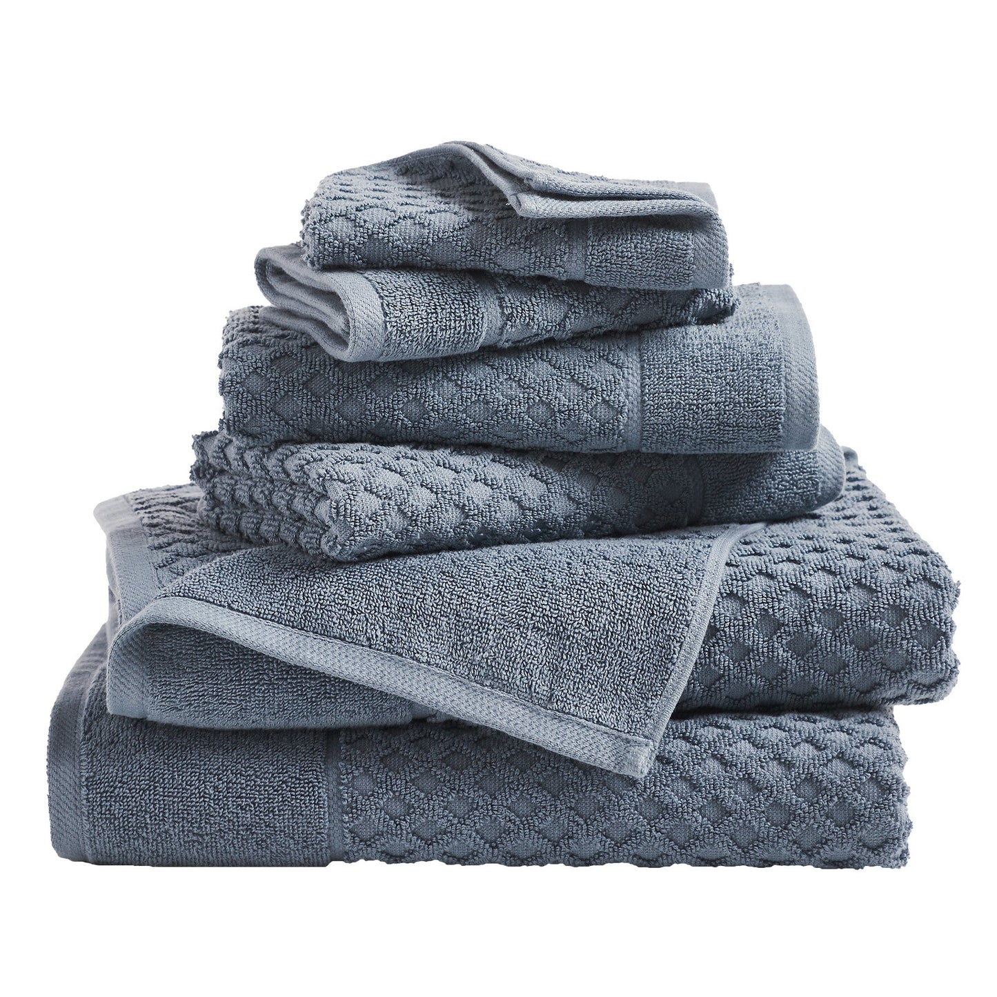 Cotton Diamond Waffle Weave Bath Towel Set - Grayson Collection