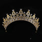 Ornate Crystal Queen Bridal Tiara in Gold and Silver