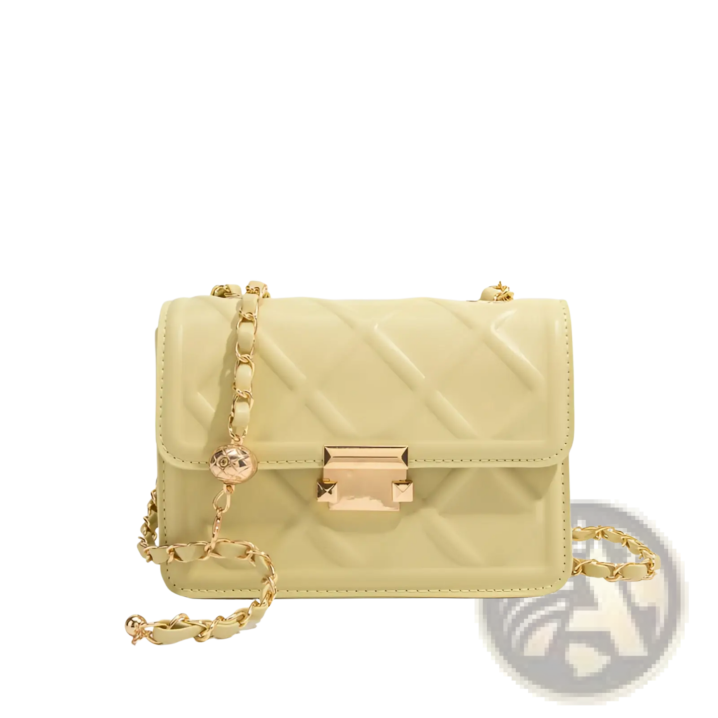 Quilted Crossbody Bag with Gold Chain Strap