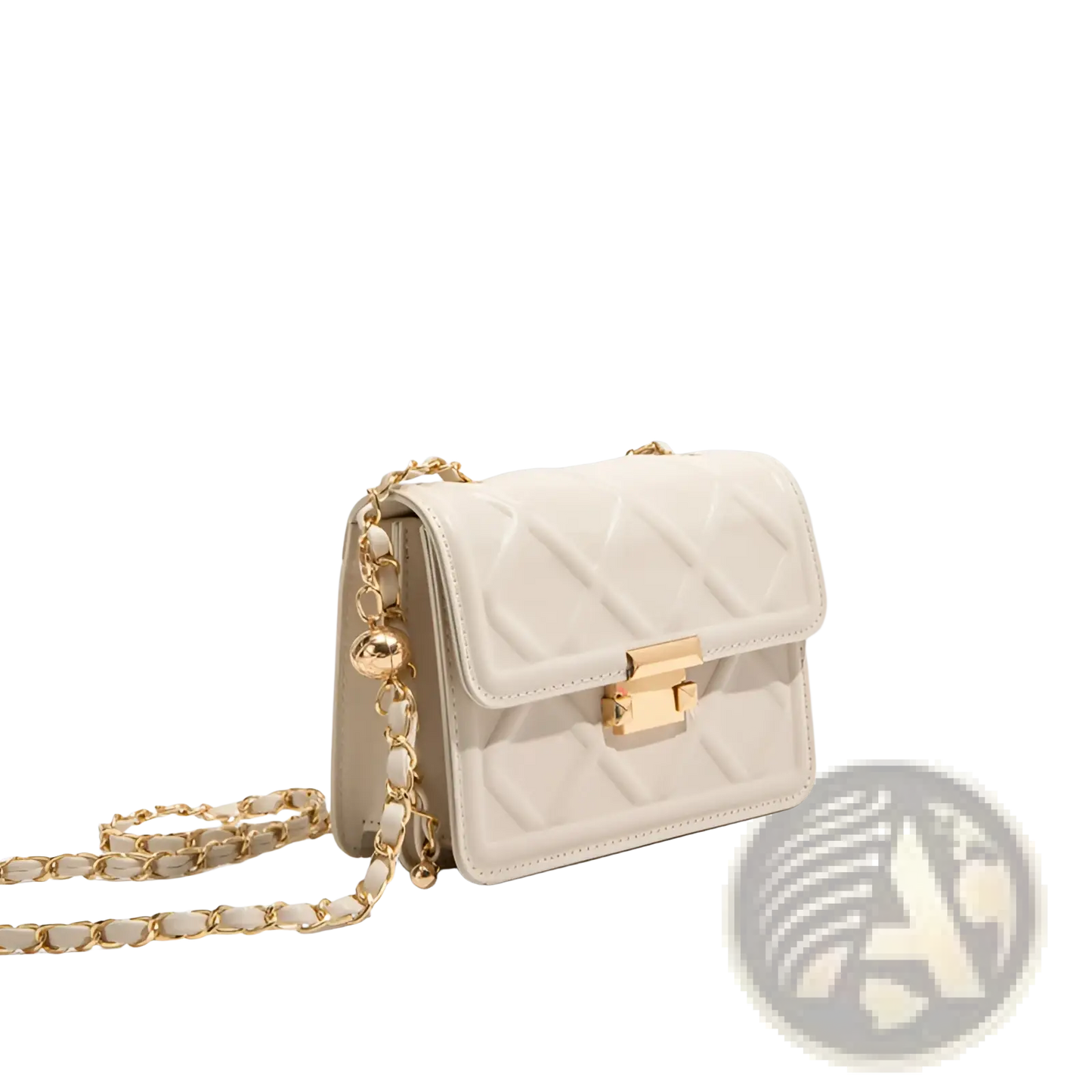 Quilted Crossbody Bag with Gold Chain Strap