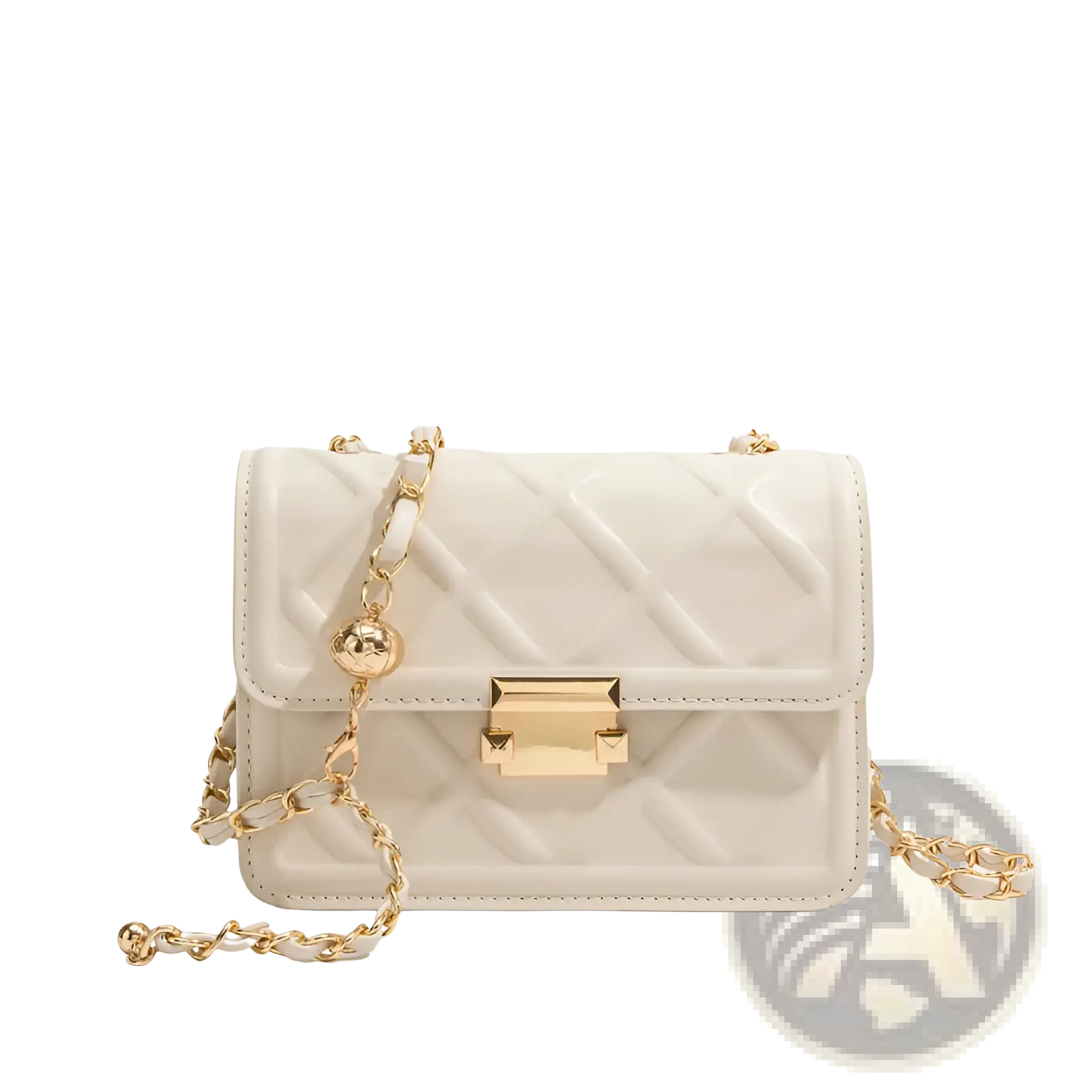 Quilted Crossbody Bag with Gold Chain Strap