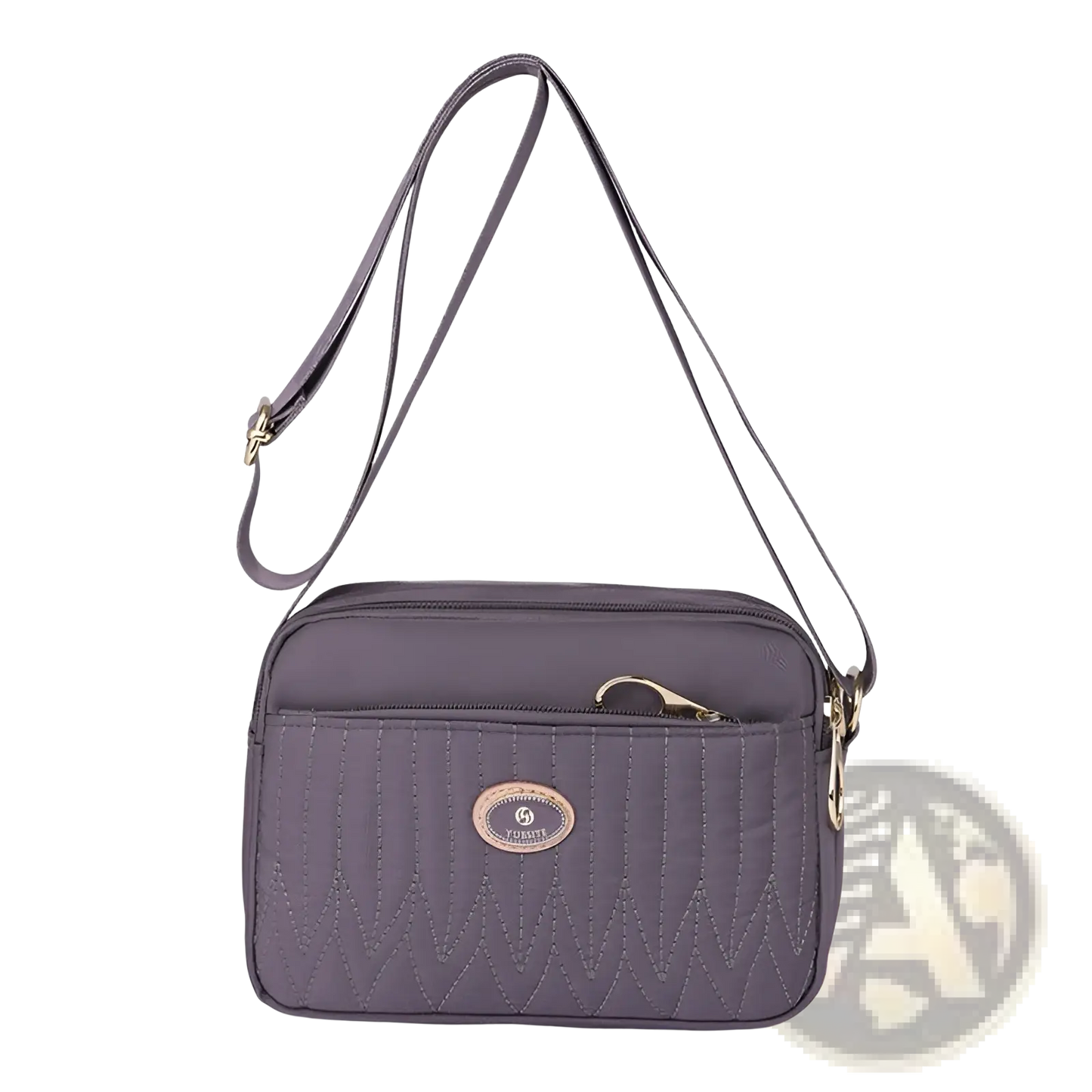 Quilted Crossbody Bag with Gold Hardware and Strap