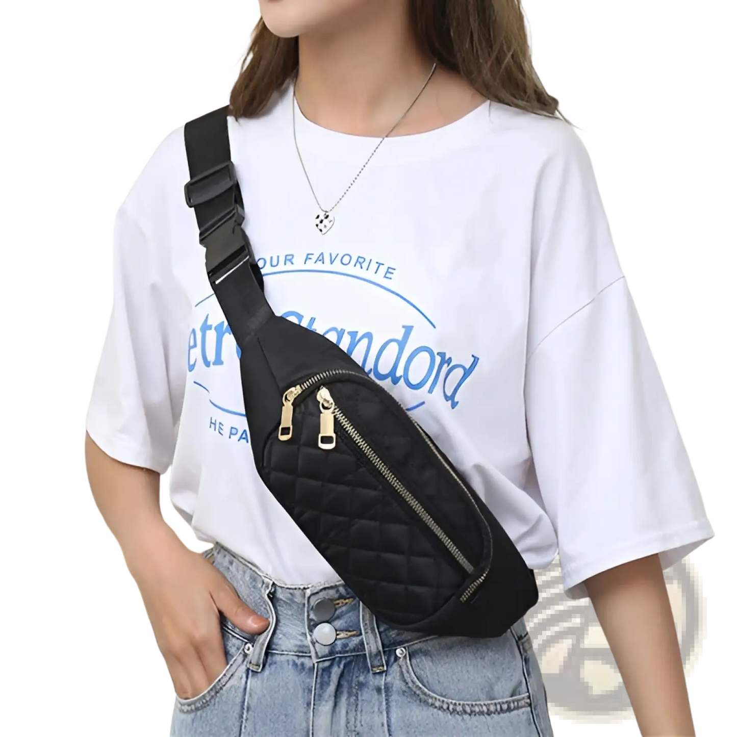 Quilted Crossbody Fanny Pack for Women and Sports