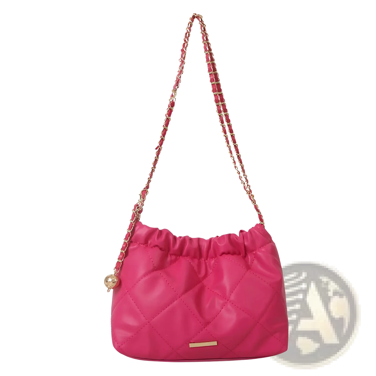 Quilted Faux Leather Crossbody Bag with Chain Strap